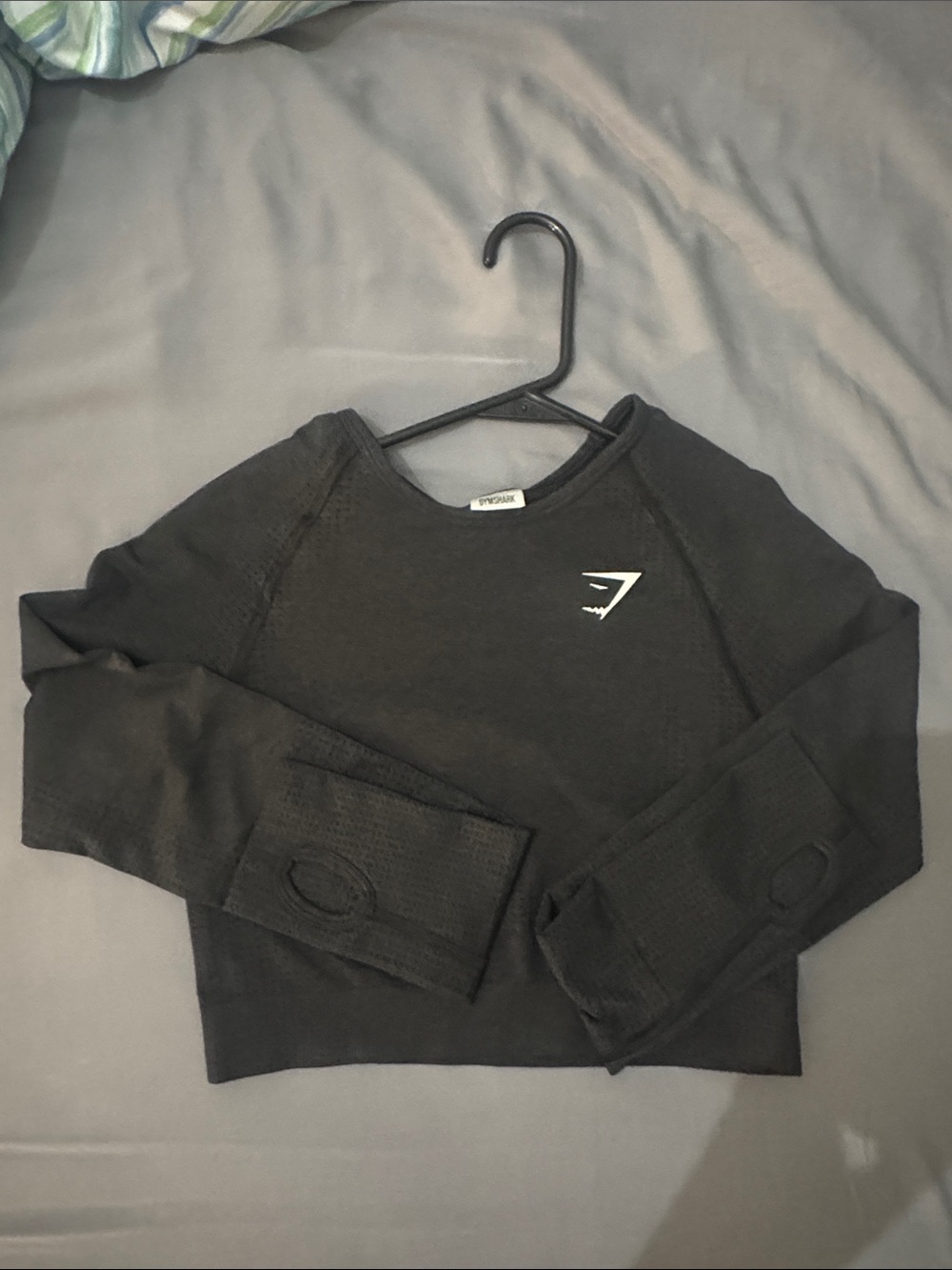 Gymshark Black Cropped Crewneck Long Sleeve